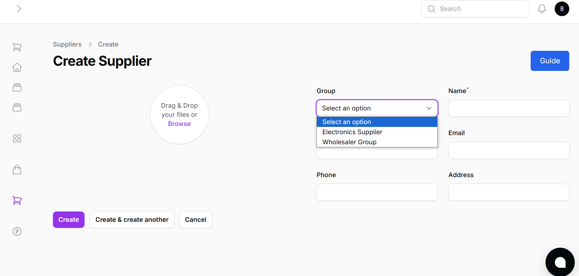 New Supplier Modal