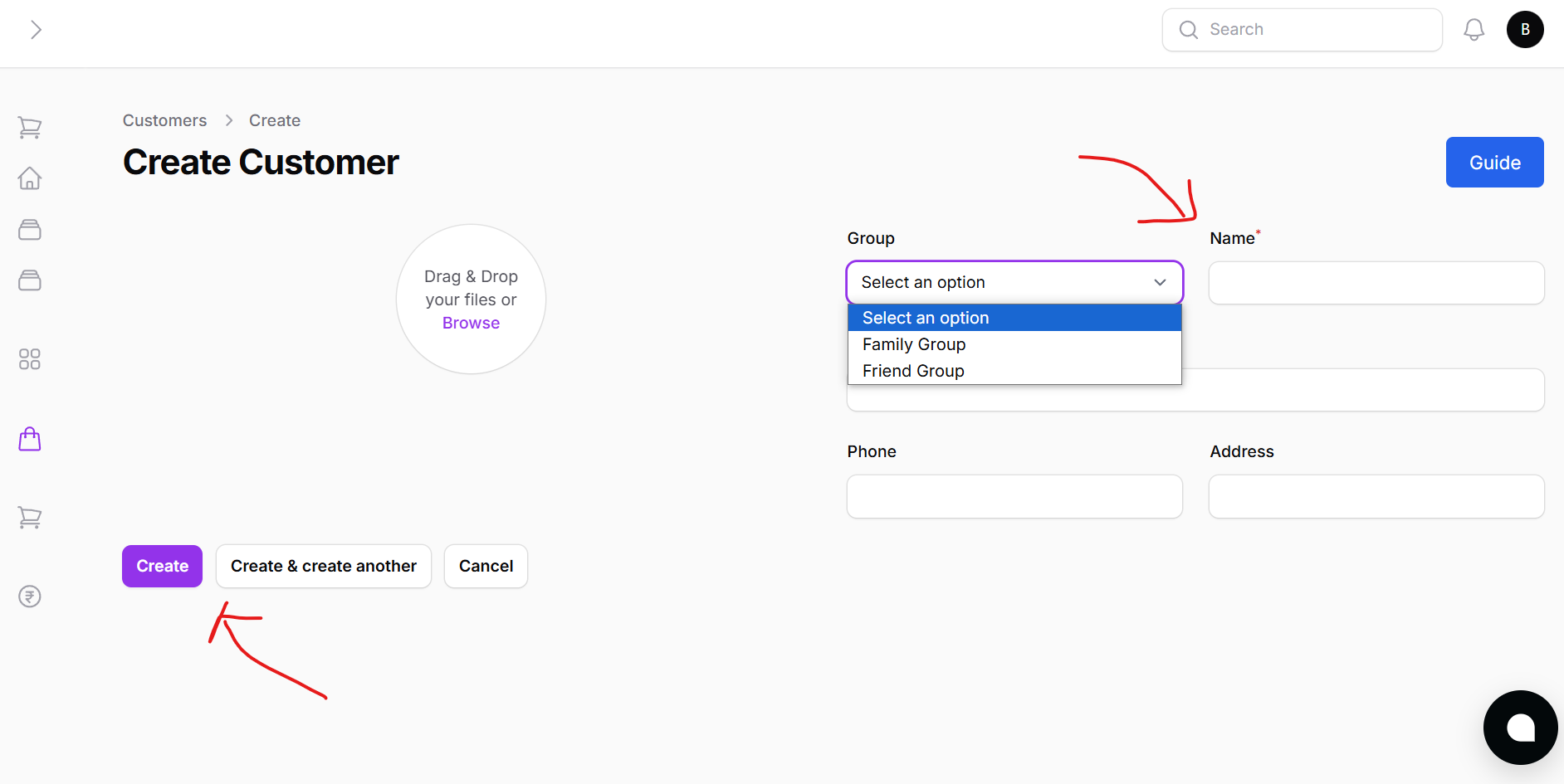 Add Customer Page
