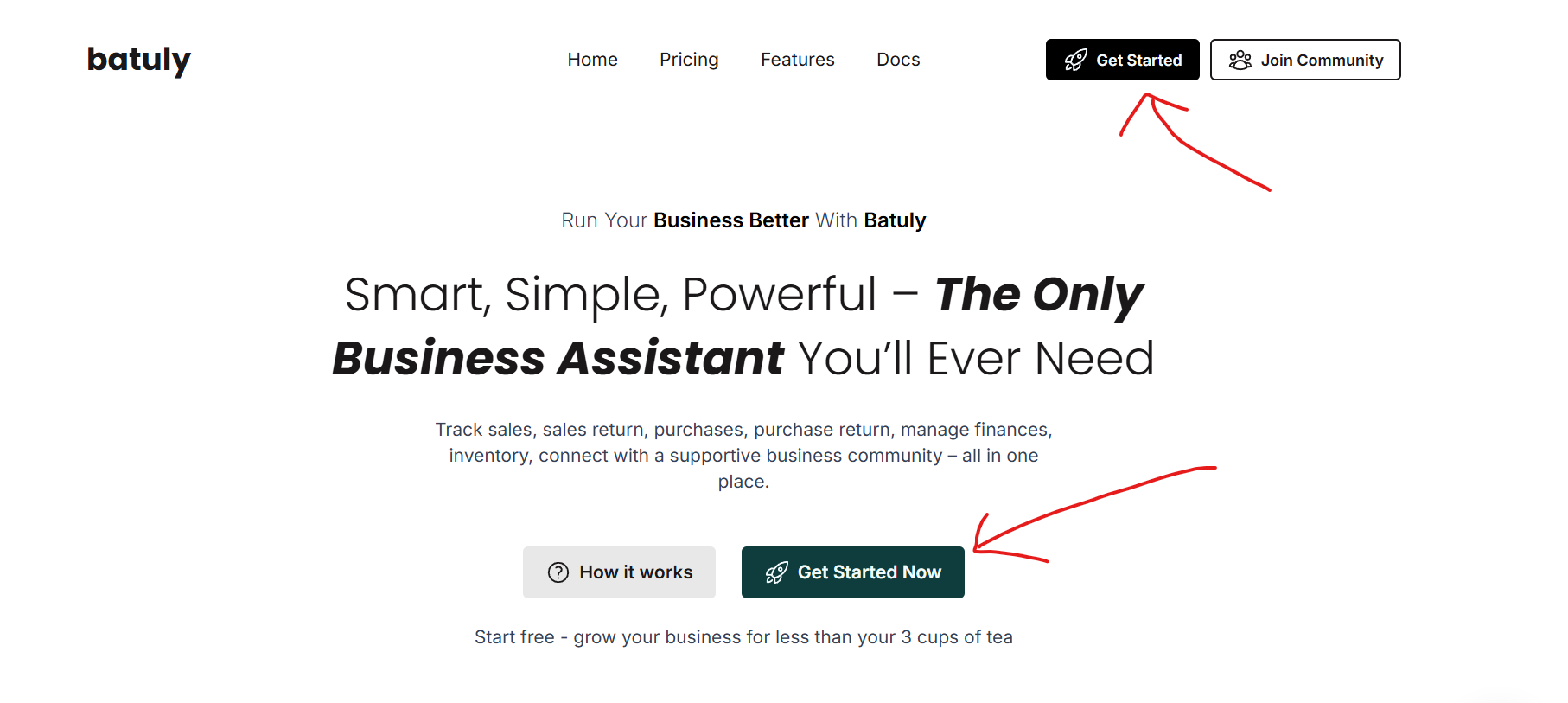 Get Started Button